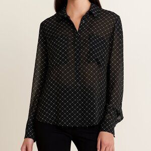 Club Monaco Black and White Grid women’s Shirt
